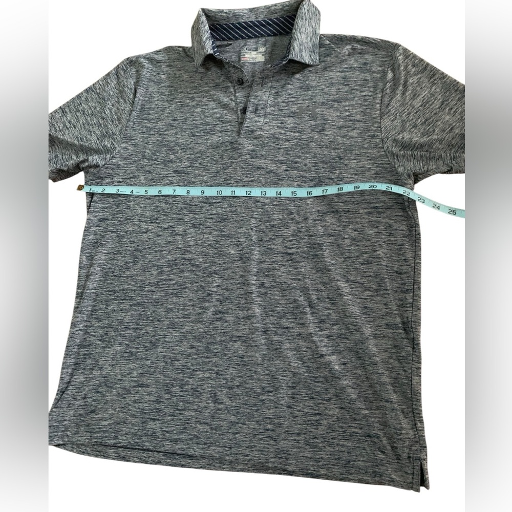 Under Armour Loose Fit Men’s Heathered Blue Polo Shirt – Size Large – Like New - Picture 4 of 6